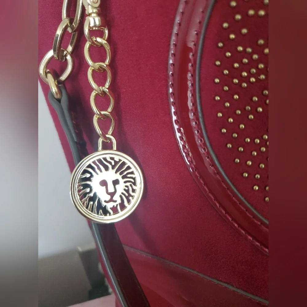 Anne Klein Gold Embossed Leather Tote - Picture 6 of 7